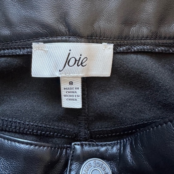 NWT Women's Joie Black Straight Trouser Pant Classic Style Vegan Leather Size 8 - Picture 5 of 5